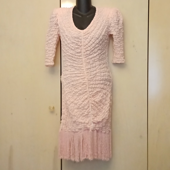 Vintage stretch lace fringe dress - Picture 1 of 11